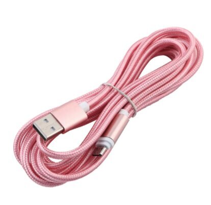 USB Micro Kabelys Zenwire Quick Charge 3.0 1.5m Pink Pink Skirtas Samsung S4 S5 S6 S7 J3 J5 J7 Ir Kt. цена и информация | Laidai telefonams | pigu.lt