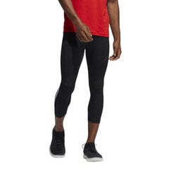 Sportinės tamprės vyrams Adidas Techfit 3/4 3-Stripes Tights M GL0457, juodos цена и информация | Мужская спортивная одежда | pigu.lt