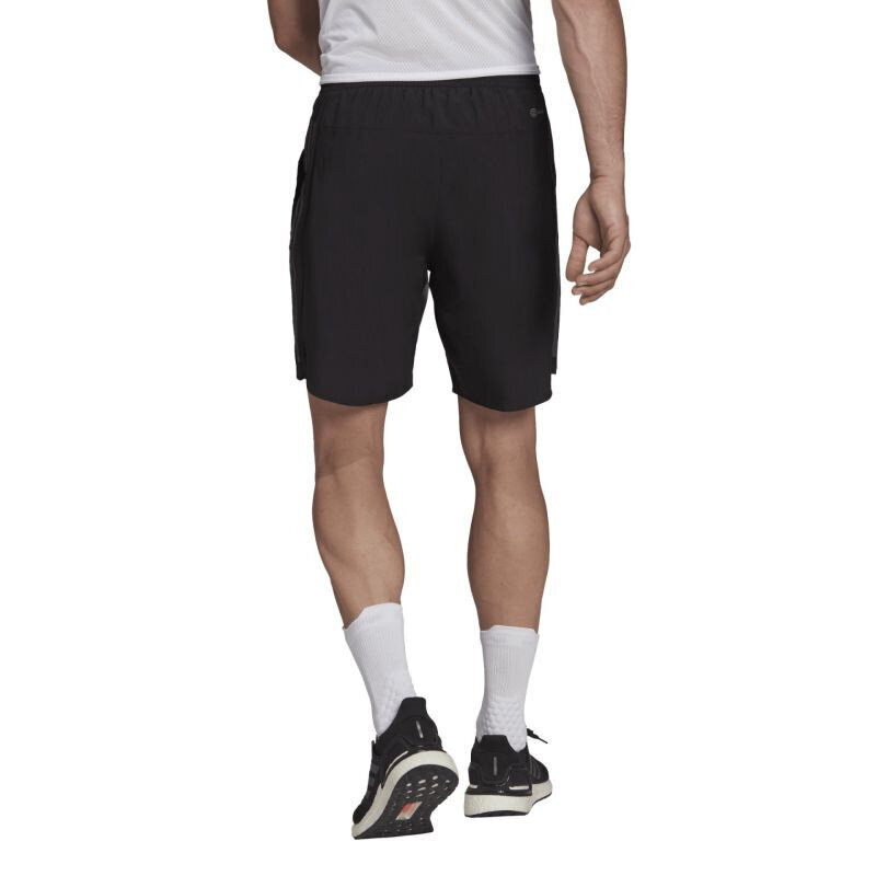 Sportiniai šortai vyrams Adidas Run Icon Full Reflective 3-Stripes Shorts M HE2468, juodi kaina ir informacija | Sportinė apranga vyrams | pigu.lt