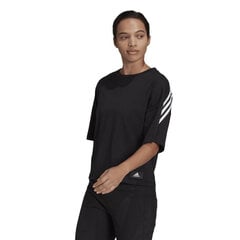 Sportiniai marškinėliai moterims Adidas Sportswear Future Icons 3-Stripes Tee W HE0308, juodi kaina ir informacija | Sportinė apranga moterims | pigu.lt