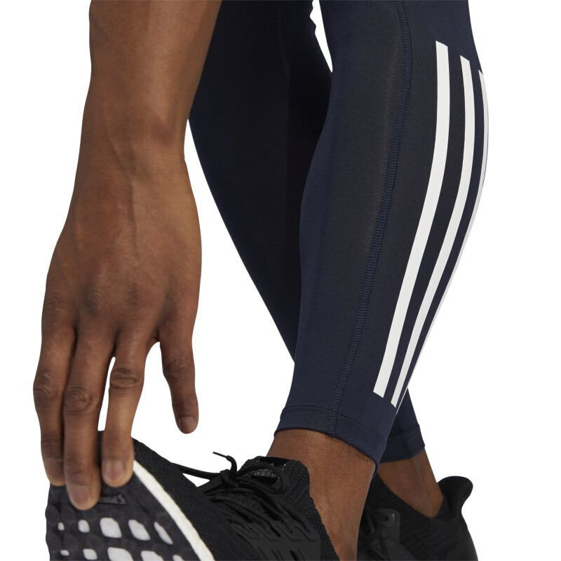 Sportinės tamprės vyrams Adidas Techfit 3-Stripes Long Tights M HE4586, mėlynos цена и информация | Sportinė apranga vyrams | pigu.lt