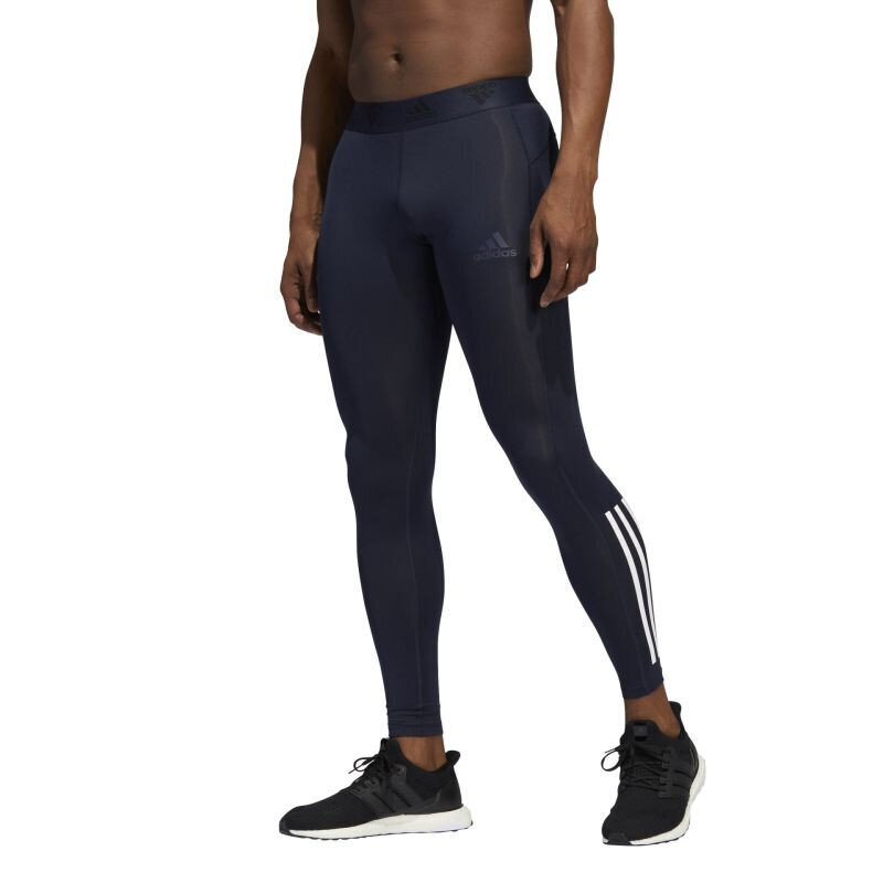 Sportinės tamprės vyrams Adidas Techfit 3-Stripes Long Tights M HE4586, mėlynos цена и информация | Sportinė apranga vyrams | pigu.lt