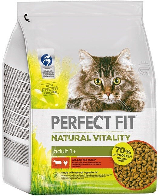 Perfect Fit Natural Vitality su jautiena ir vištiena, 2,4kg kaina ir informacija | Sausas maistas katėms | pigu.lt