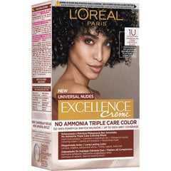 Ilgalaikiai plaukų dažai L'oreal Excellence Universal Nudes 48 ml 1U juoda kaina ir informacija | Plaukų dažai | pigu.lt