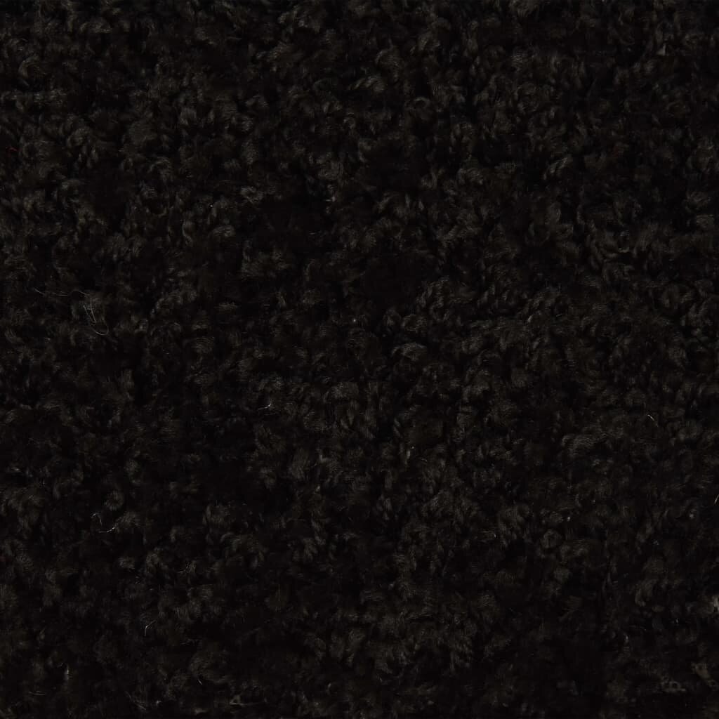 vidaXL Laiptų kilimėliai, 10vnt., juodos spalvos, 65x25cm kaina ir informacija | Kilimai | pigu.lt