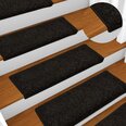 vidaXL Laiptų kilimėliai, 10vnt., juodos spalvos, 65x25cm