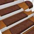 vidaXL Laiptų kilimėliai, 10vnt., rudos spalvos, 65x25cm