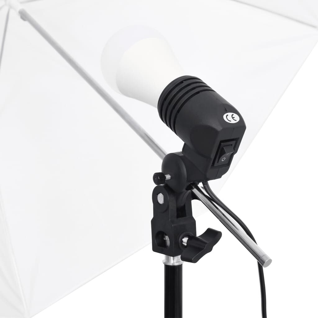 vidaXL fotostudijos rinkinys su šviestuvais, fonu ir reflektoriumi kaina ir informacija | Fotografijos apšvietimo įranga | pigu.lt