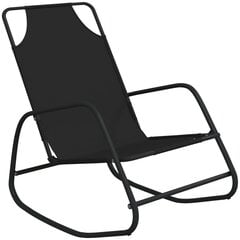 vidaXL Supamas saulės gultas, juodas, plienas ir tekstilenas kaina ir informacija | Lauko kėdės, foteliai, pufai | pigu.lt