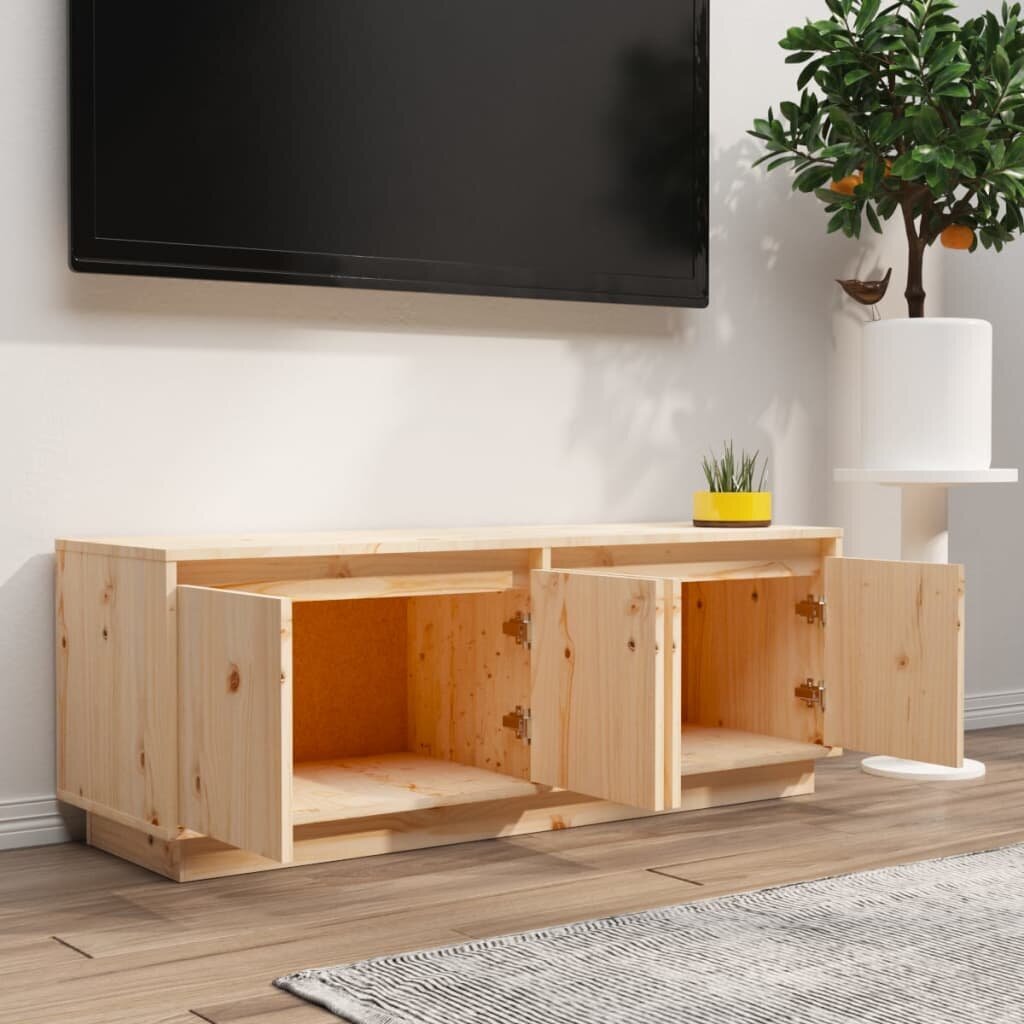 vidaXL Televizoriaus spintelė, 110x34x40cm, pušies medienos masyvas цена и информация | TV staliukai | pigu.lt