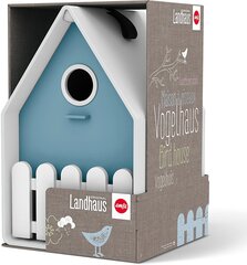 Кормушка-будка для птичек Landhaus, круглогодичное использование, деревенский стиль, Emsa, бело-голубая цена и информация | Скворечники, кормушки, клетки | pigu.lt