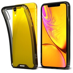 Moozy Xframe Smūgiams Atsparus Dėklas iPhone XR - Dviejų Spalvų Skaidrus Hibridinis Dangtelis su Juodu TPU Apvadu kaina ir informacija | Telefono dėklai | pigu.lt