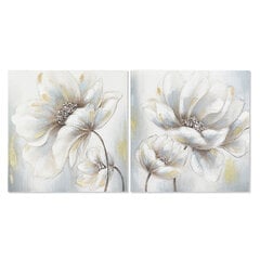 Paveikslas DKD Home Decor Gėlės, 50 x 2,5 x 50 cm, 2 vnt. kaina ir informacija | Reprodukcijos, paveikslai | pigu.lt