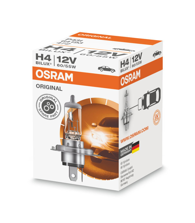 Automobilinė lemputė Osram Original Line H4, 1 vnt. kaina ir informacija | Automobilių lemputės | pigu.lt