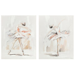 Картина DKD Home Decor, Балерина (80 x 3,7 x 100 cm) (2 шт.) цена и информация | Репродукции, картины | pigu.lt