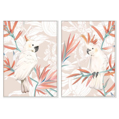 Картина DKD Home Decor Птица Попугай (100 x 4 x 140 см) (2 шт.) цена и информация | Репродукции, картины | pigu.lt