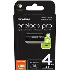 Panasonic eneloop аккумуляторные батарейки pro AA 2500 4BP цена и информация | Батарейки | pigu.lt