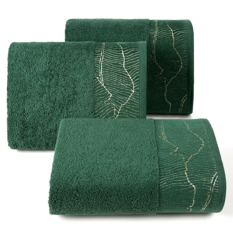 Medvilninis rankšluostis su apvadu, žalias, 30x50 cm. kaina ir informacija | Rankšluosčiai | pigu.lt