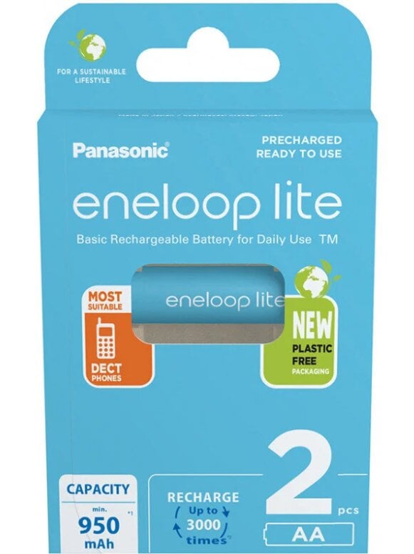 Įkraunami elementai Panasonic ENELOOP BK-3LCCE/2BE (2 vnt.) kaina ir informacija | Elementai | pigu.lt