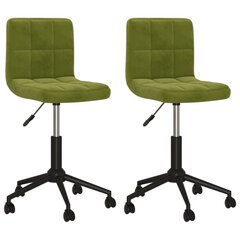 Pasukamos valgomojo kėdės, 2vnt., šviesiai žalios, aksomas kaina ir informacija | Virtuvės ir valgomojo kėdės | pigu.lt
