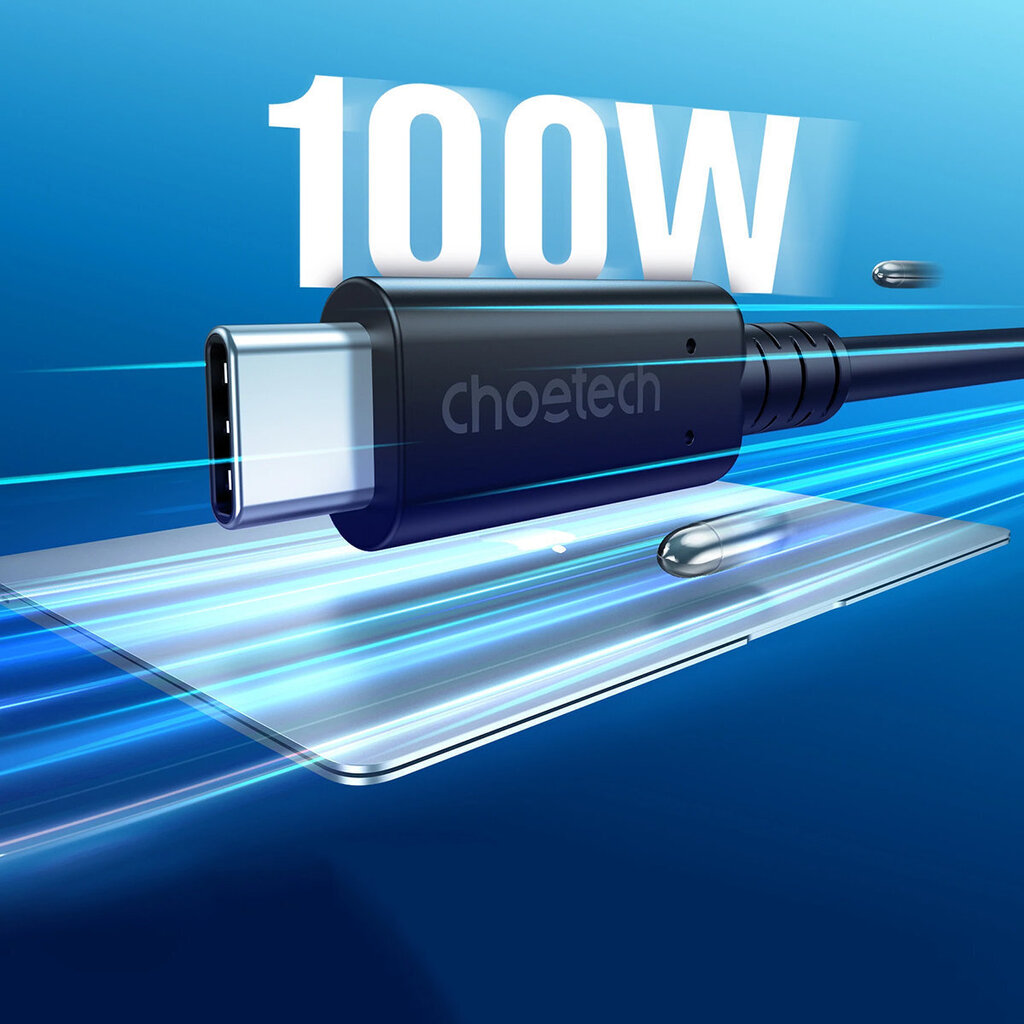 Kabelis Choetech USB4, USB-C - USB-C, 40Gbps, 100W, 20V/ 5A, 8K/ 60HZ, 0.8m kaina ir informacija | Laidai telefonams | pigu.lt