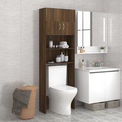 Vonios kambario spintelė, rudos ąžuolo spalvos, 64x25,5x190cm kaina ir informacija | Vonios spintelės | pigu.lt