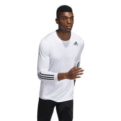 Sportiniai marškinėliai vyrams Adidas Techfit 3-Stripes Fitted Long Sleeve Top M GM0499, balti kaina ir informacija | Sportinė apranga vyrams | pigu.lt