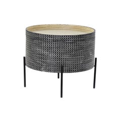 Šoninis staliukas DKD Home Decor Sidabras Juoda Metalinis MDF (45 x 45 x 39 cm) kaina ir informacija | Kavos staliukai | pigu.lt