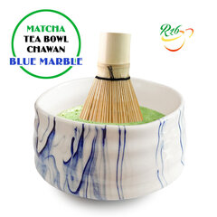 MATCHA CHAWAN - BLUE MARBLE - Matcha arbatos ruošimo keramikinis dubuo 500 ml kaina ir informacija | Virtuvės įrankiai | pigu.lt