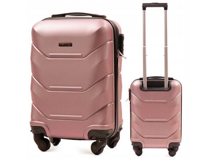 Nedidelis šviesiai ružavas (rose gold) lagaminas Wings TD147 (rankiniam bagažui) S kaina ir informacija | Lagaminai, kelioniniai krepšiai | pigu.lt
