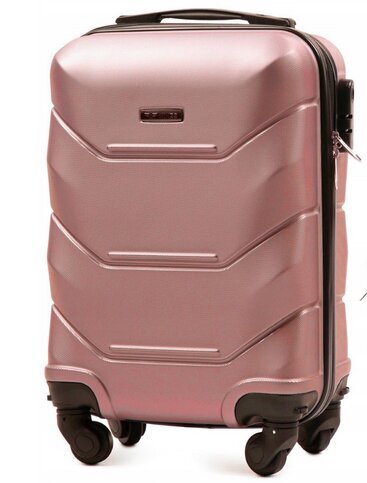 Nedidelis šviesiai ružavas (rose gold) lagaminas Wings TD147 (rankiniam bagažui) S kaina ir informacija | Lagaminai, kelioniniai krepšiai | pigu.lt