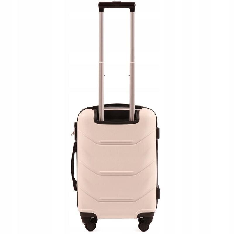 Nedidelis šviesus (milk white) lagaminas Wings TD147 (rankiniam bagažui) S kaina ir informacija | Lagaminai, kelioniniai krepšiai | pigu.lt