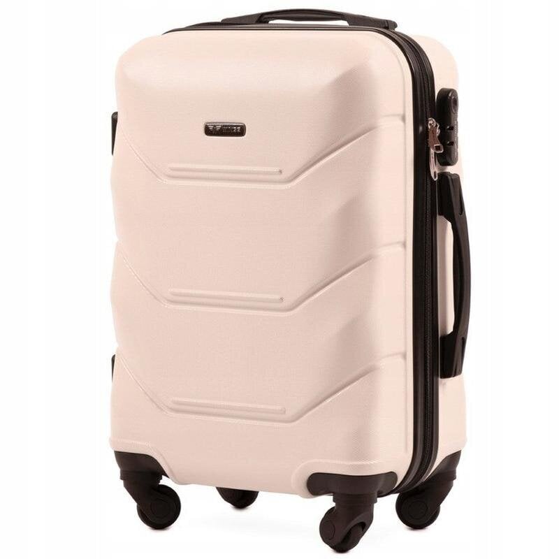 Nedidelis šviesus (milk white) lagaminas Wings TD147 (rankiniam bagažui) S kaina ir informacija | Lagaminai, kelioniniai krepšiai | pigu.lt