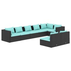 Садовый набор мебели VidaXL, чёрный / синий цена и информация | Комплекты уличной мебели | pigu.lt