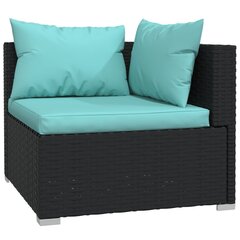 vidaXL Sodo komplektas su pagalvėlėmis, 13 dalių, juodas, poliratanas цена и информация | Комплекты уличной мебели | pigu.lt