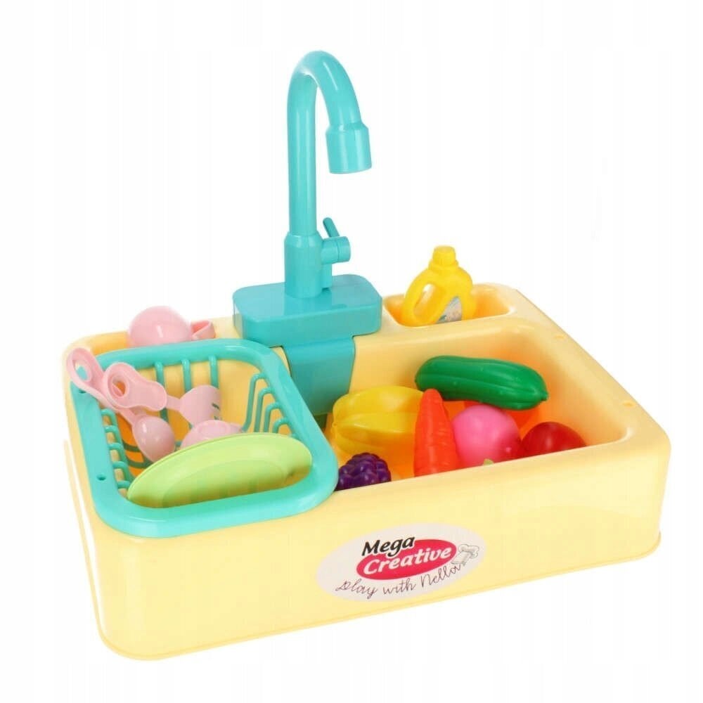 Mega Creative vaikiška virtuvė-kriauklė vaikams, geltona kaina ir informacija | Žaislai mergaitėms | pigu.lt