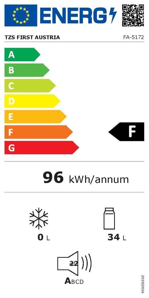 First FA-5172 kaina ir informacija | Šaldytuvai | pigu.lt