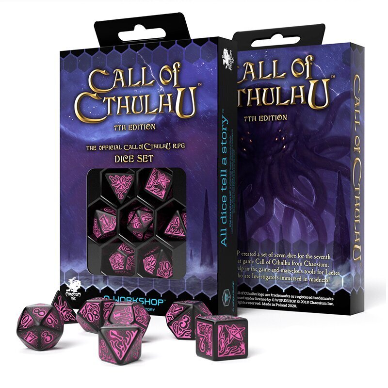 Kauliukų rinkinys Call Of Cthulhu 7th Edition, juodos ir purpurinės spalvos) kaina ir informacija | Stalo žaidimai, galvosūkiai | pigu.lt