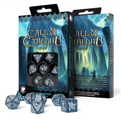 Kauliukų rinkinys Call Of Cthulhu tamsiai mėlynos ir baltos spalvos цена и информация | Настольные игры, головоломки | pigu.lt