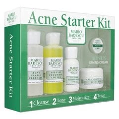 MARIO BADESCU Acne Starter Gift Set Уход за проблемной кожей лица: Очищающее средство для лица от прыщей 59 мл + огуречный лосьон 59 мл + Безмасляный увлажняющий крем 29 мл + Подсушивающая маска 14 г + Бонус (Подсушивающий мини-крем) цена и информация | Средства для очищения лица | pigu.lt