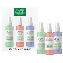 MARIO BADESCU FACE CARE GIFT SET спрей для лица с алоэ, огурцом и зеленым чаем 118 мл + спрей для лица с алоэ, травами и розовой водой 118 мл + спрей для лица с алоэ, ромашкой и лавандой 118 мл цена и информация | Средства для очищения лица | pigu.lt