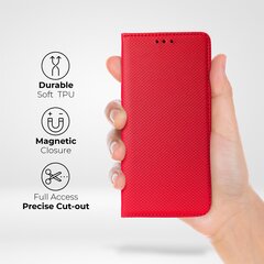 Перекидной чехол Moozy для Samsung Galaxy S21 FE 5G - Красный магнитный откидной футляр с держателем для карт и подставкой цена и информация | Чехлы для телефонов | pigu.lt