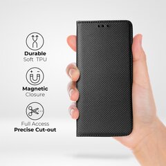 Перекидной чехол Moozy для Samsung Galaxy A22 - Черный магнитный откидной футляр с держателем для карт и подставкой цена и информация | Чехлы для телефонов | pigu.lt
