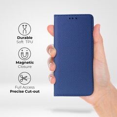 Перекидной чехол Moozy для Samsung Galaxy A22 - Темно-синий магнитный откидной футляр с держателем для карт и подставкой цена и информация | Чехлы для телефонов | pigu.lt