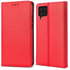 Moozy Atverčiamas Dėklas skirtas Samsung Galaxy A22, Raudonas - Magnetinis Atverčiamas Dėklas su Kortelių Laikikliu ir Stovu kaina ir informacija | Telefono dėklai | pigu.lt