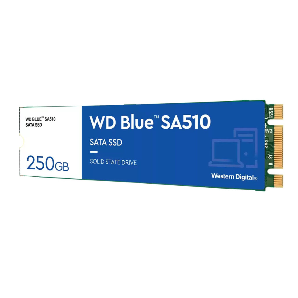 Western Digital SA510|250GB|M.2|SATA 3.0|Write speed 440 MBytes/sec|Read speed 555 MBytes/sec|2.38mm|TBW 100 TB|MTBF 1750000 hours|WDS250G3B0B kaina ir informacija | Vidiniai kietieji diskai (HDD, SSD, Hybrid) | pigu.lt