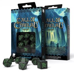 Kauliukų rinkinys Call Of Cthulhu juodos ir žalios spalvos цена и информация | Настольные игры, головоломки | pigu.lt