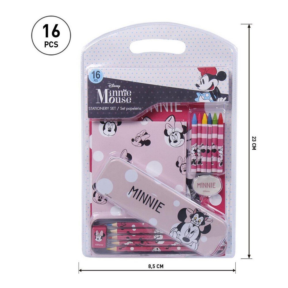 Kanceliarijos rinkinys Minnie Mouse 16 dalių kaina ir informacija | Kanceliarinės prekės | pigu.lt
