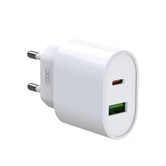 XO wall charger L81A PD QC 3.0 3A 1x USB 1x USB-C white цена и информация | Зарядные устройства для телефонов | pigu.lt