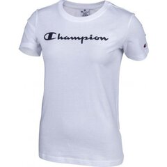 Marškinėliai moterims Champion Legacy Crewneck 112602WW001, balti kaina ir informacija | Marškinėliai moterims | pigu.lt
